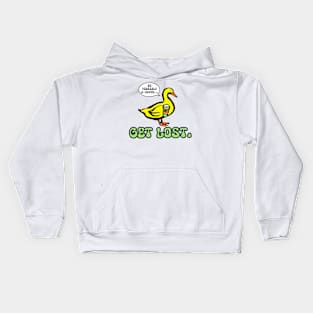 GET LOST. DUCK LOGO GREEN Kids Hoodie